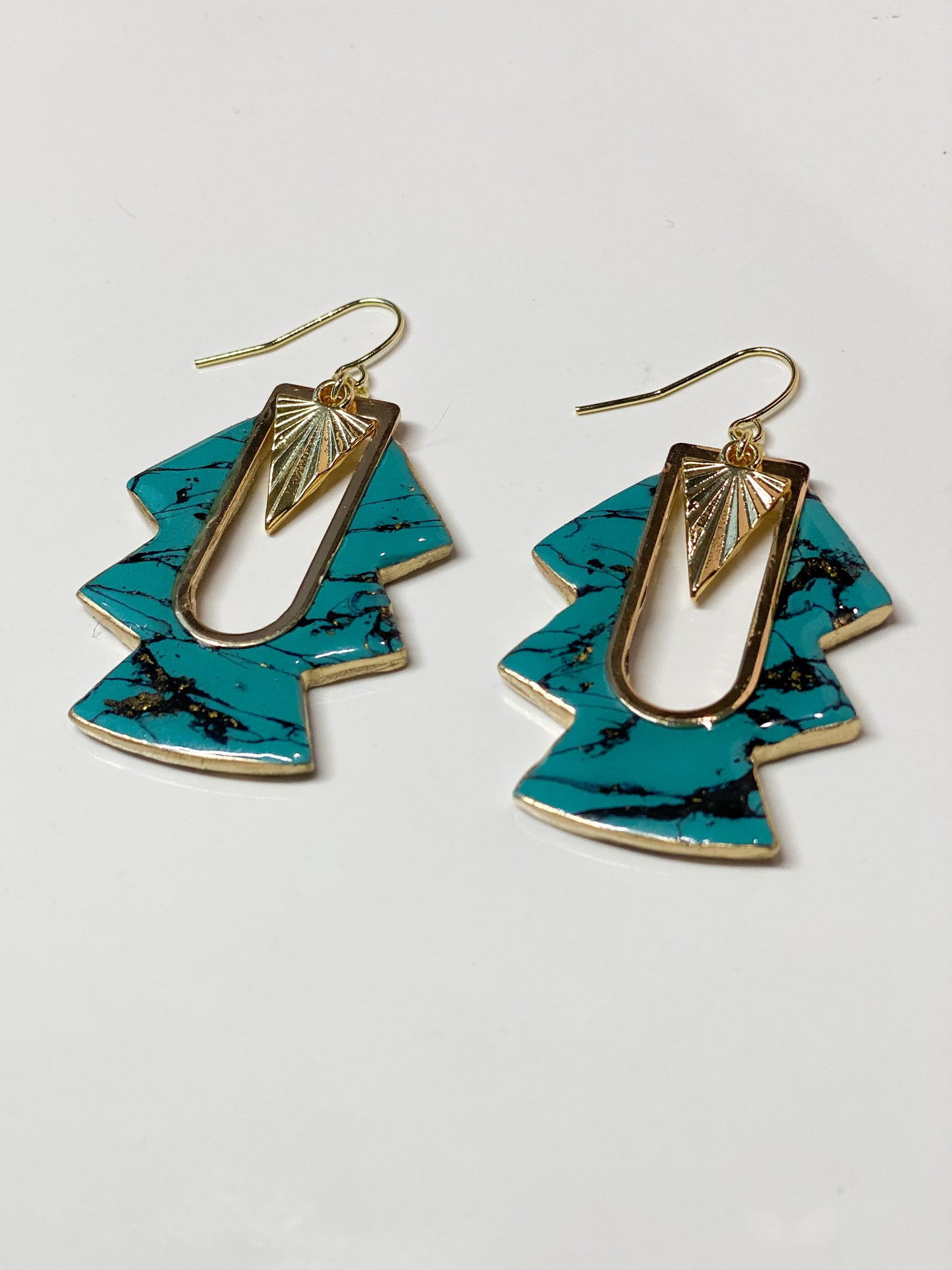 Triangle Charmed Turquoise Dangle
