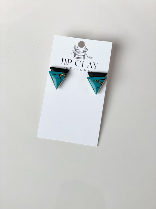 Turquoise Triangle Studs